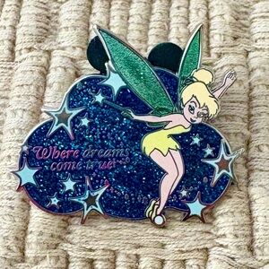 DISNEY *Exclusive* Tinker Bell "Where Dreams Come True" Pixie Dust Sparkle Pin